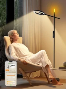 circadian-light-therapy-lamp-evening-relaxation Circadian light therapy lamp used in the evening to support relaxation and healthy sleep rhythms