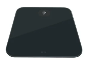 fitbit-aria-air-smart-scale-black Fitbit Aria Air smart scale in black glass design with Bluetooth weight tracking functionality.